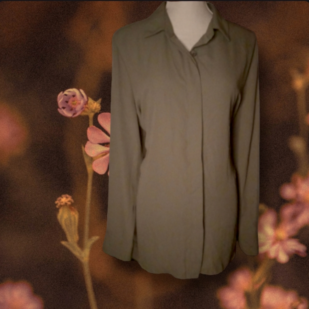 🌻Mossimo Olive Green Button Down Shirt|Plus Sz 2Xl